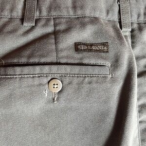 Savane men’s khaki green pleated front cuffed hem pants 38x32